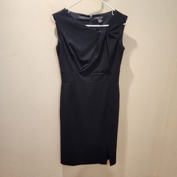 WHBM Black Sleeves Fitted Midi Formal dress size 12 - Picture 4 of 13